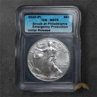 2020-(P) American Silver Eagle $1  - ICG MS70 Emergency Prod. Initial Release