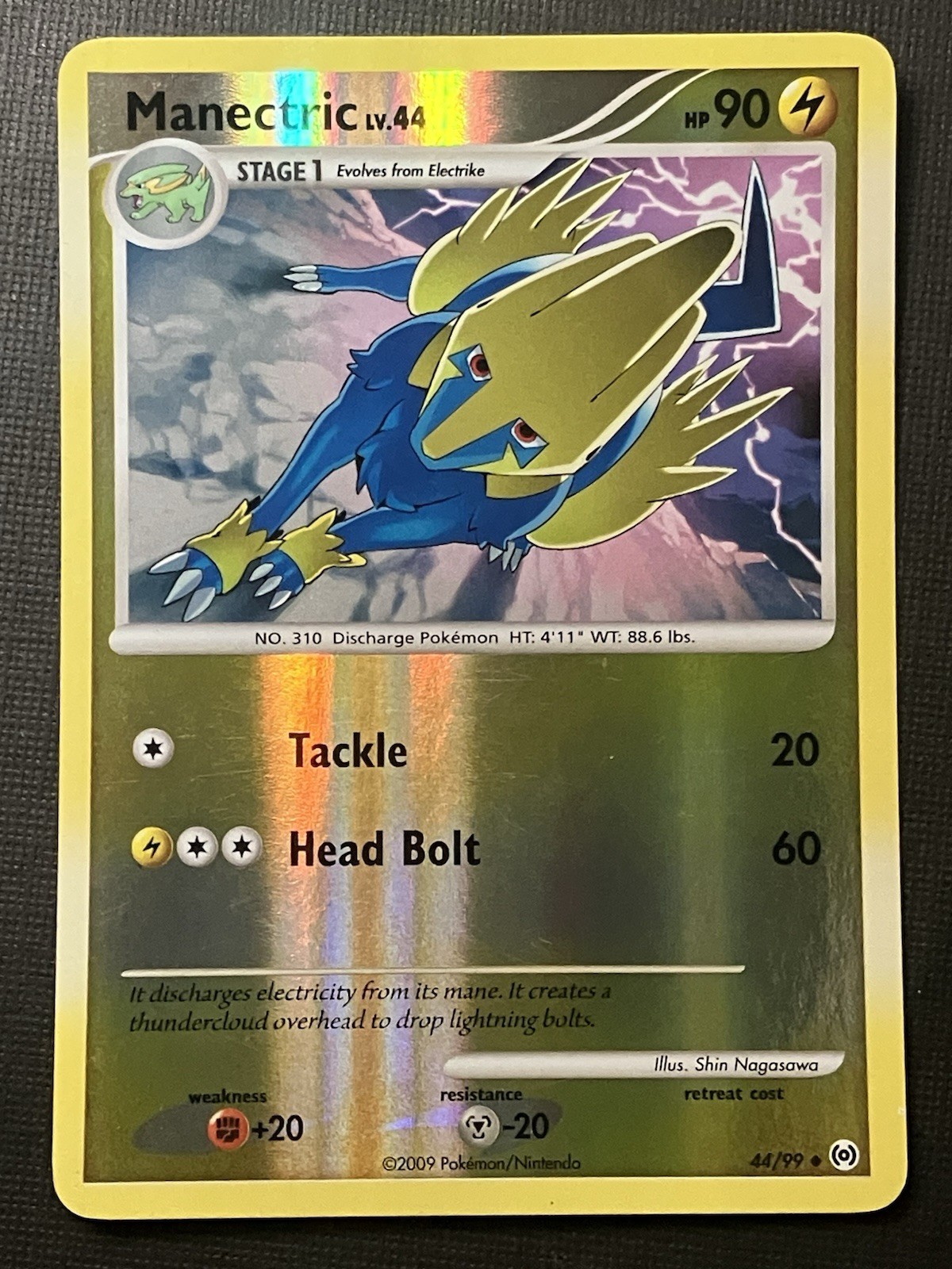 Manectric 44/99 Pokemon Platinum Arceus 2009 Reverse Holo Uncommon LP