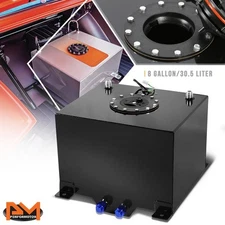 8 Gallon Lightweight Aluminum Coated Fuel Cell/Gas Tank+Level Sender Black Cap