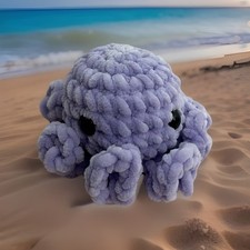 Handmade Purple Crochet Octopus Plushie Stuffed Animal