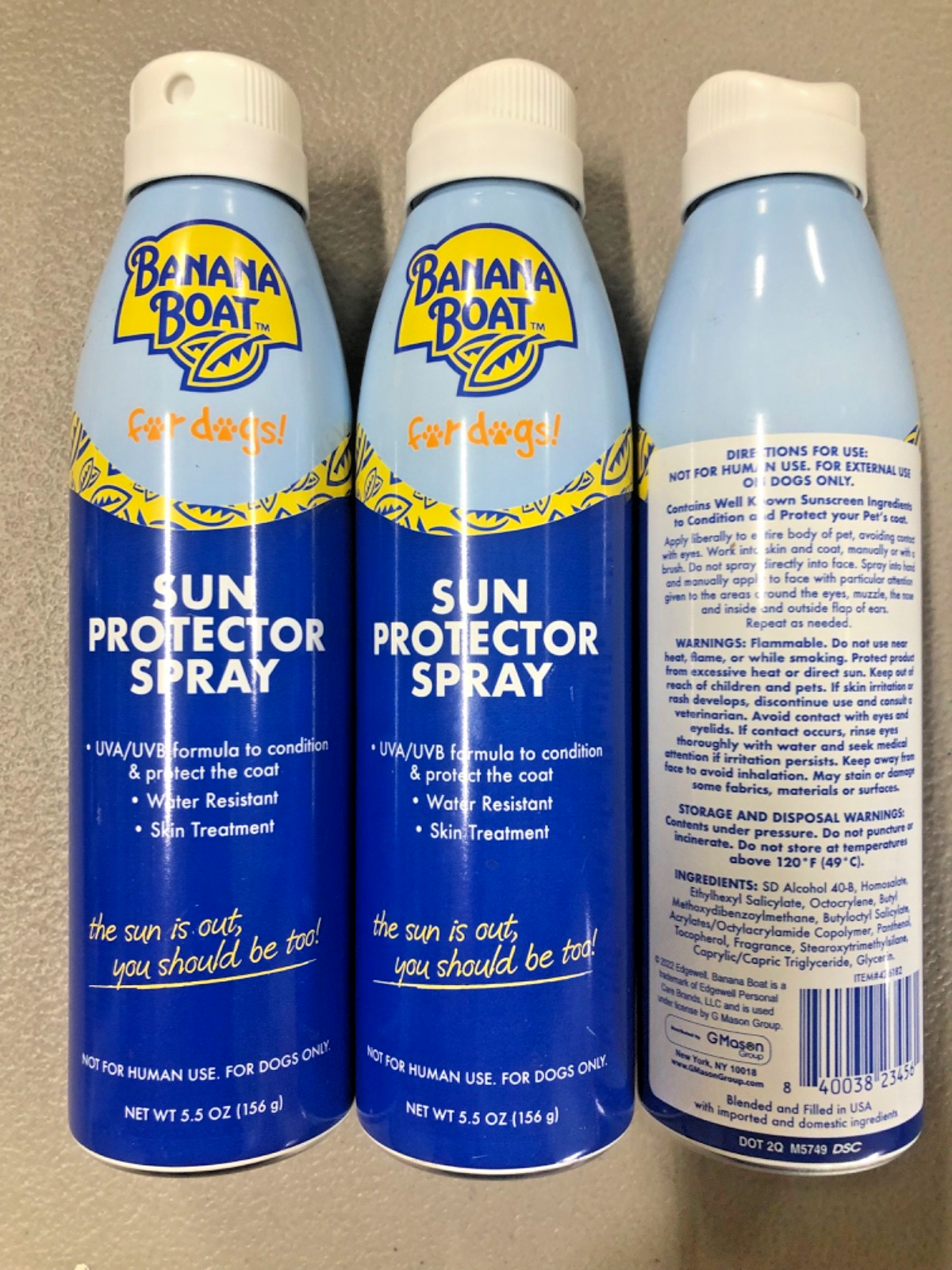 Banana Boat 3X Sun Protector Spray for Dogs 5.5oz Exp 10/2026  