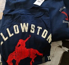 2 Blue Yellowstone Graphic T-shirts Size 3XL Dutton Ranch Red Bucking Bronk. #52