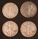 Lot of 4 - Walking Liberty Halves (1942-1943) F-XF - Nice Appearances and Detail
