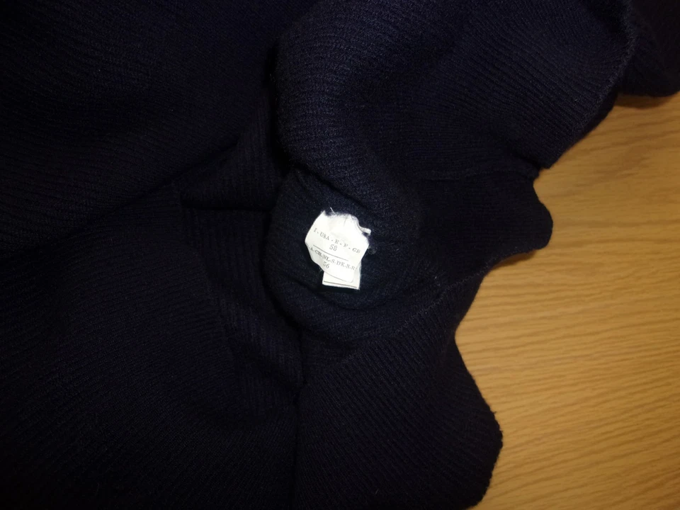 Suéter Brunello Cucinelli 100% Cachemira Pura Cuello Botón Azul Marino Italia Para Hombres 58/2XL Foto 3 de 3