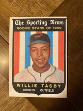 1959 topps baseball. Willie Tasby Rookie Stars Card #143  EX. rookie card picture