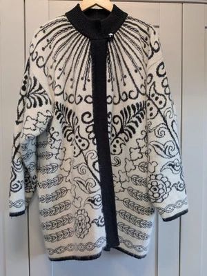 Vintage Damen Jeffrey Brownleader Angora Mix Jacke Cardigan gefüttert Taschen UKL - Bild 1 von 4