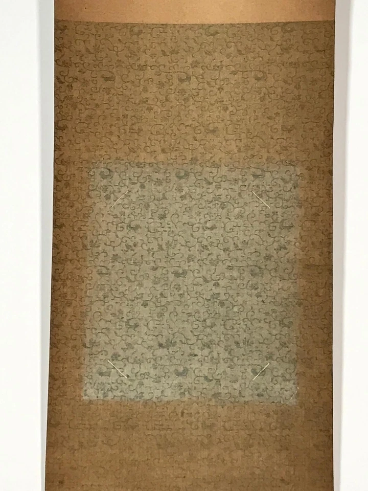 Pergamino colgante japonés en blanco de colección soportes de hilo marrón floral SC890 Foto 4 de 4