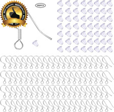 100 Pcs / 50 Pairs 925 Sterling Silver Earring Hooks, Hook Ear Wires with 100 Pc