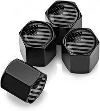American Flag Tire Valve Stem Caps for Car, 4Pack Anti-Rust Airtight Rubber Seal