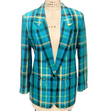 Vintage Pendleton Blue Tartan Plaid Wool Blazer Women s 6 Preppy