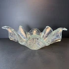 Vintage Antica Cristalleria Italiana Luster Murano Art Glass Bowl Iridescent
