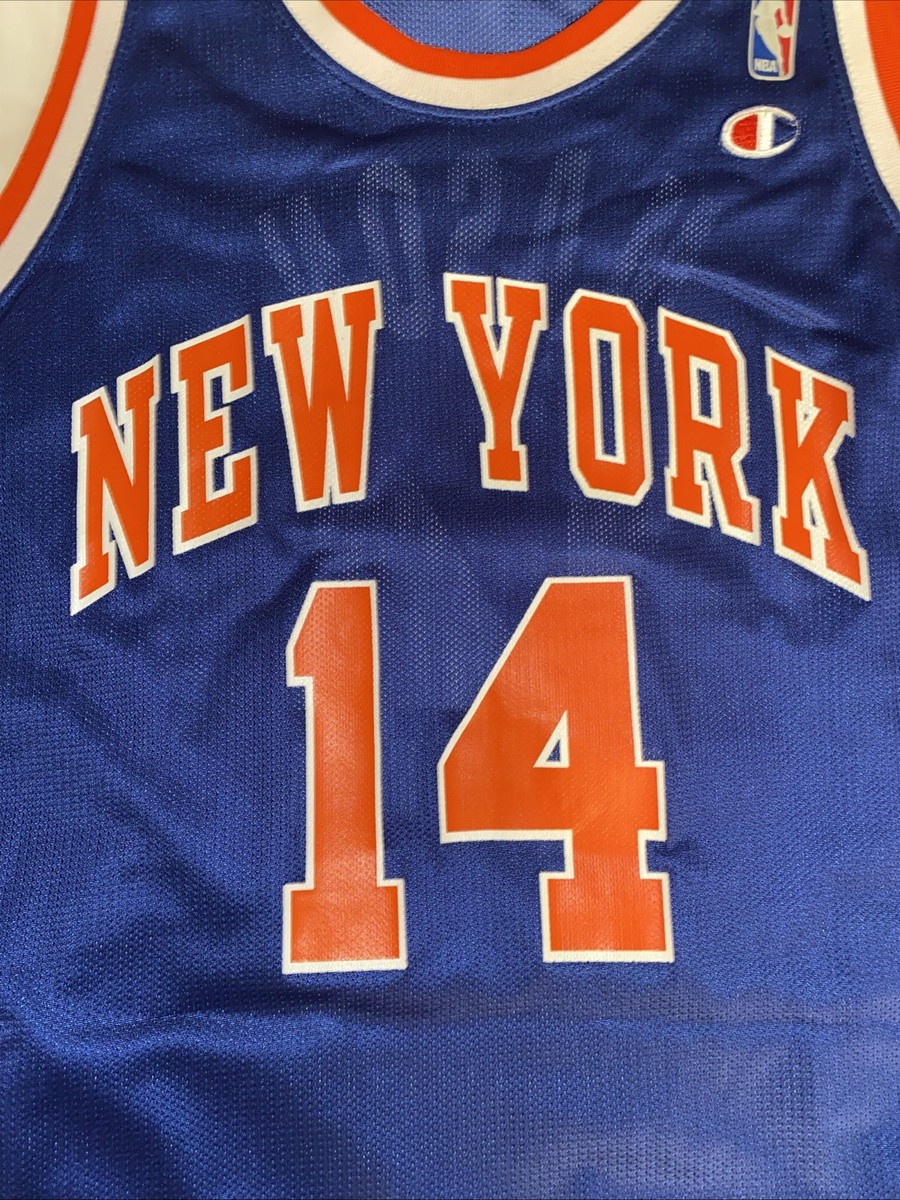 Anthony Mason New York Knicks Vintage Champion Replica Jersey Blue