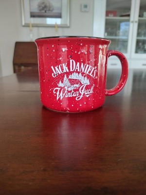 Jack Daniel's ''Winter Jack'' Speckled Enameled Coffee Mug, Lynchburg Tennessee