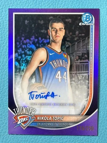 Nikola Topic 2025-26 Topps Bowman Chrome 116/250 Auto Purple Thunder #BCA-NO