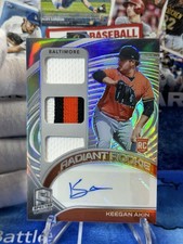 2021 Panini Prizm #RRJA-KA Keegan Akin Triple Patch Rookie Autographs RPA MLB