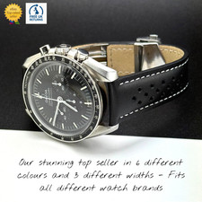 Leather Watch Strap For Omega Speedmaster Seamaster Tag Heuer Tudor Seiko Racing