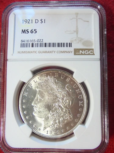 1921-D Morgan dollar NCG, MS-65 Blast White Superb Coin Eye Appeal +