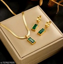 Bollywood Indian 22K Gold Plated Jewelry Wedding Beautiful Necklace Earrings Set