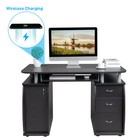 Computer Desk Drawers & Storage Cabinet Office Pc Laptop Workstation w/Charging