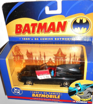 BATMAN 2005 Corgi 1:48 scale 4 inch BATMOBILE 1960's 1966 classic