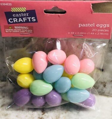 Pastel Mini Eggs for Easter Crafts, Decor - Jelly Bean Sized - 20 Pieces