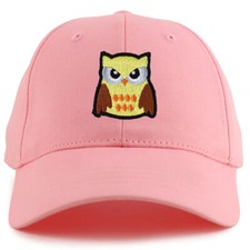 Kid's Owl Patch Youth Size Twill Cotton Structured Baseball Cap