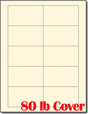 Heavyweight 80Lb off White/Cream Blank Business Cards - Laser & Inkjet (20 Sheet