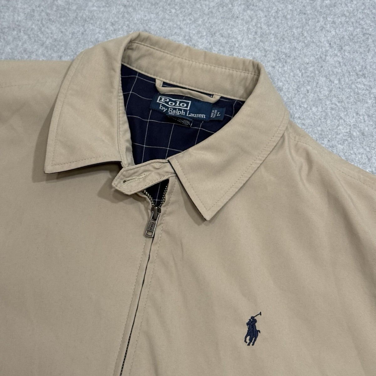 \"90s ラルフローレン\" fullzip jacket M beige VINTAGE Polo Ralph Lauren Full Zip Bomber Jacket Mens Size