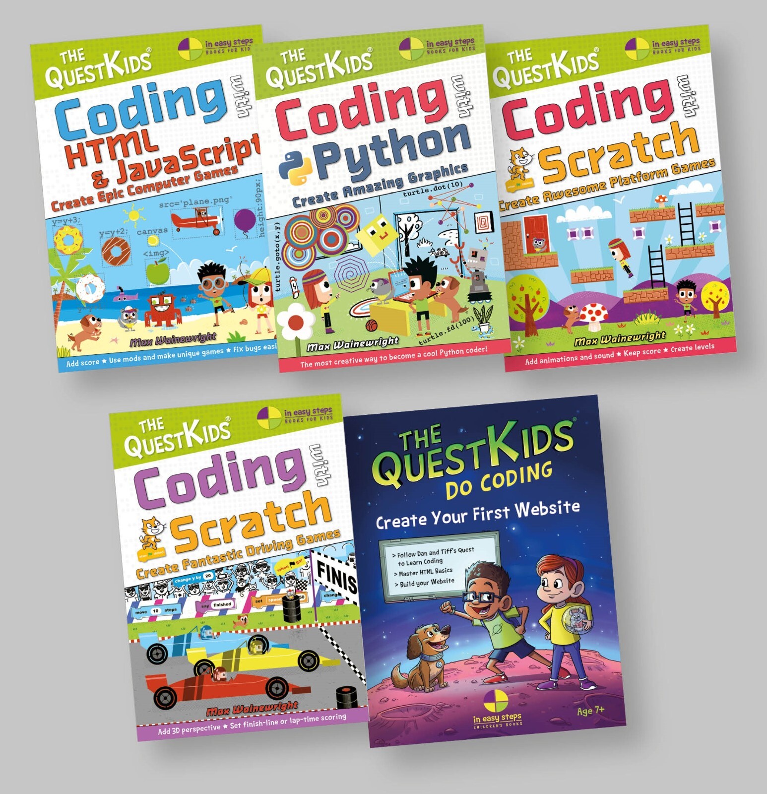 QuestKids coding books: 5-book set