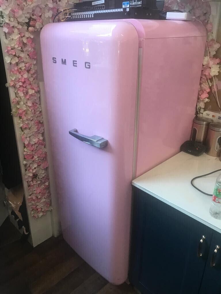 Pink SMEG fridge freezer used eBay