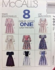 MCCALL'S #7363 GIRLS'  DRESSES- SIZES 4-6, 7-10 OR 10-14