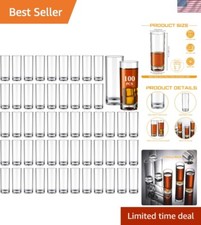 100 Pcs Shot Glasses Set 2.2 oz Mini Shot Glass Bulk, Clear Plastic Shot Glas...