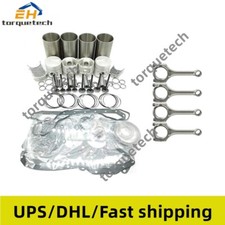 Rebuild Kit+4pcs Connecting Rod For Isuzu 4fb1 Engine Iseki Te4370 Te3700tractor