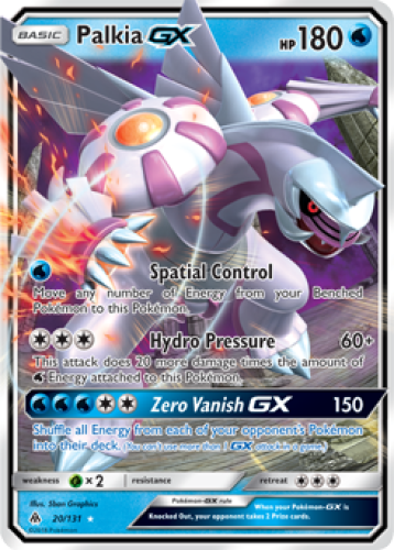 1x Palkia GX 20/131 ULTRA RARE Forbidden Light Pokemon TCG Card NM