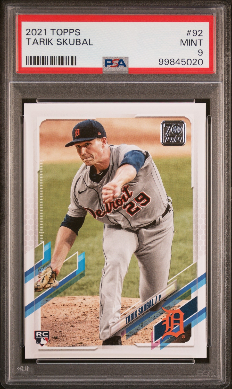 2021 TOPPS #92 TARIK SKUBAL ROOKIE RC PSA 9