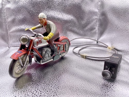 Arnold Mac Moto con Sidecar Giocattolo di Latta Antico e Rarità Motorcycle Bike - Foto 3 di 10