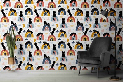 3D Cats Seamless Wallpaper Wall Mural Removable Self-adhesive 462