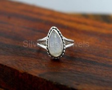 Natural Rainbow Moonstone Gemstone Ring, 925 Sterling Silver Ring, Gift For Her