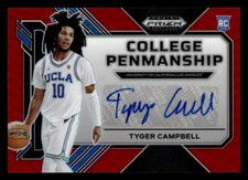 2023-24 Prizm Draft Tyger Campbell Auto College Penmanship Red #CP-TCB Card /149