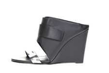 Vince Womens Karina Black Leather Ankle Strap Wedge Sandals Size 8 M New 209415