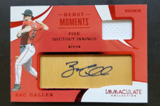 2020 Immaculate Zac Gallen Red Debut Moments Rookie Dual Relic Auto 11/49 DBacks
