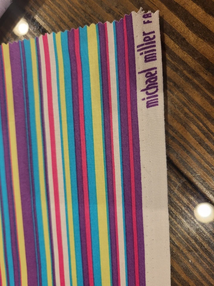 Michael Miller 绗缝混批 Fair Isle 织物 SoHo,条纹 Apx 43" X 6.5 — 第 4/4 张图片