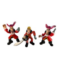 Disney Jake y el País de Nunca Jamás Capitán Garfio Pirata Figura Juguete Figura Lote de 3