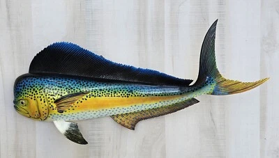 Mahi Hand Painted 28" Replica Dorado Wall Mount Sculpture Game Fish Salt Water  - Image 1 of 4