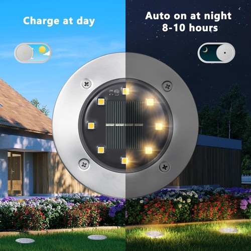 12 Pezzi Luci Solari da Giardino, LUCI A TERRA PER VIALE - Afbeelding 2 van 7
