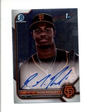 RYAN RECKLEY 2022 BOWMAN CHROME ROOKIE ON CARD AUTOGRAPH AUTO BC9855