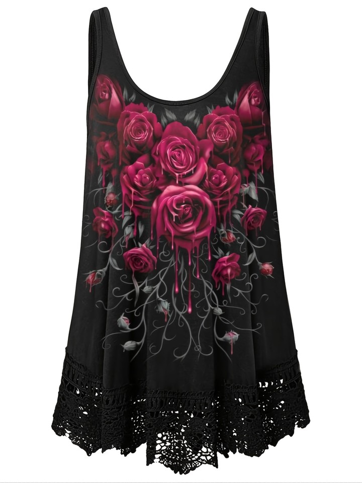 Womens Sleeveless Floral Vest Tops Ladies Summer Tank Blouse Beach T
