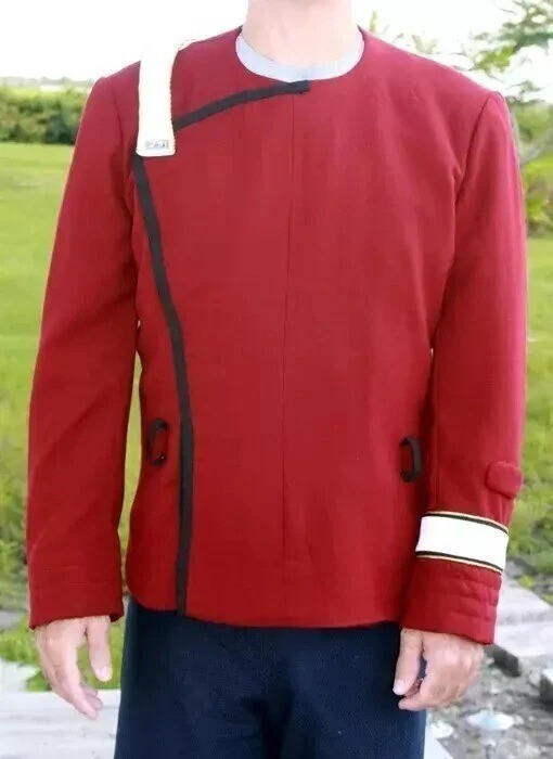 Star Trek TWOK Chaqueta Roja Ira de Khan Película Uniforme Juegos con disfraces Disfraz para Hombre