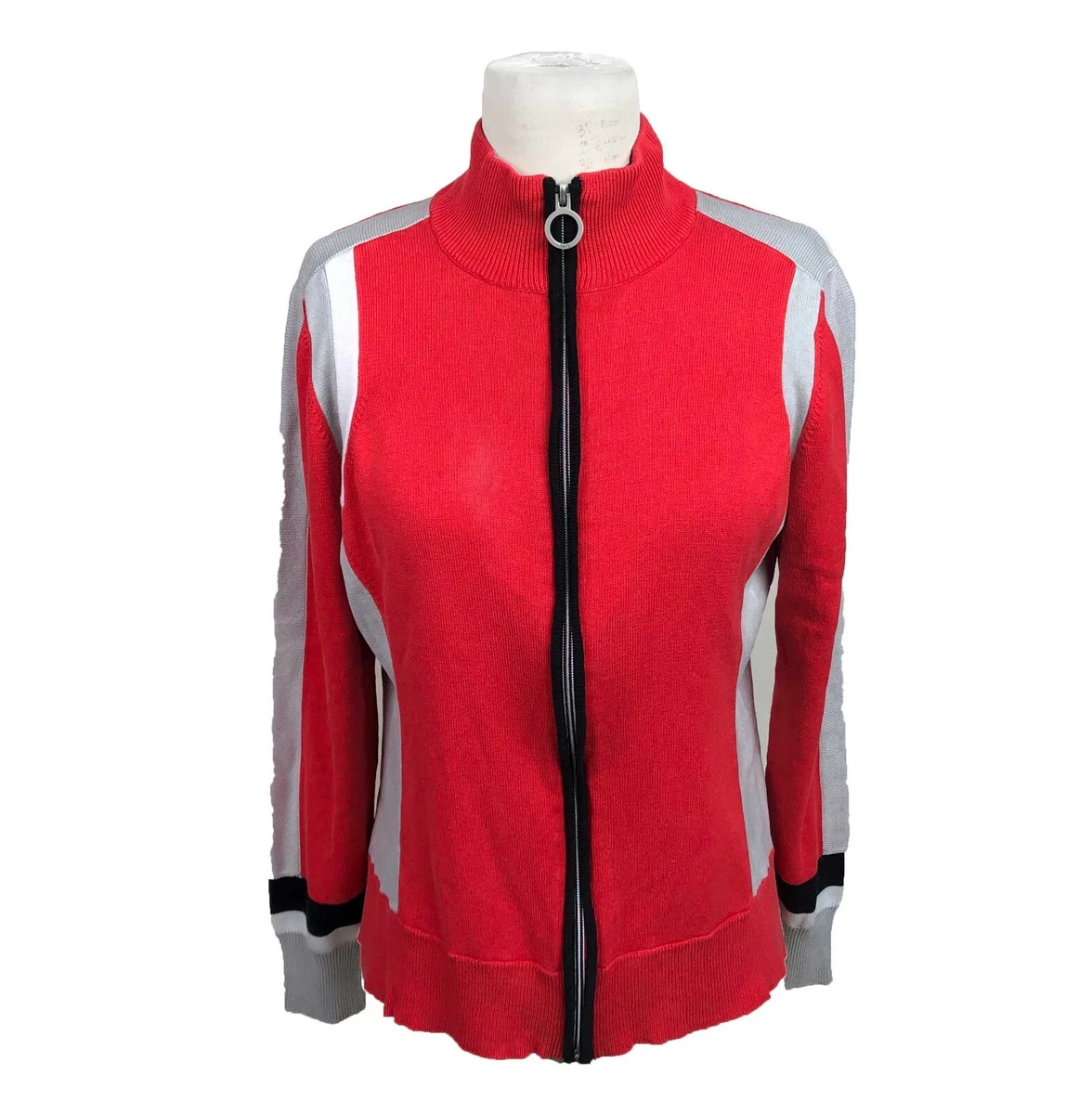 Vintage Tail Tech Large Knit Jacket Full Zip Silk Cotton Tennis Retro 70s 80s