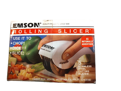 Vintage Emson Rolling Slicer Chop Dice Slice As Nationally Advertised 5 SS blade